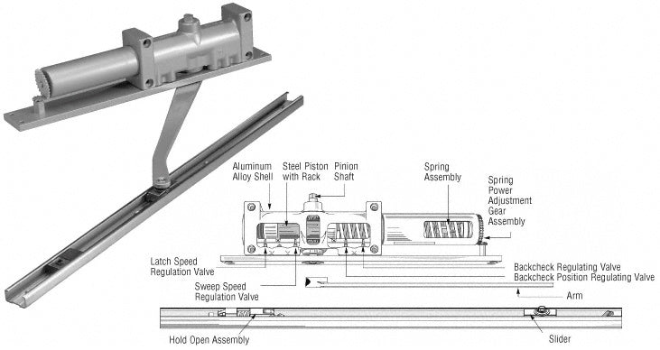 CRL Norton® 7900 Series Hold Open Right Hand Interior Door Closer