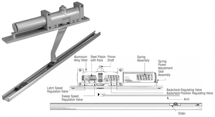 Norton® 7900 Series No Hold Open Right Hand Interior Door Closer
