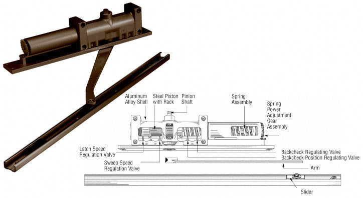 Norton® 7900 Series No Hold Open Right Hand Interior Door Closer