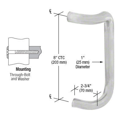 CRL Single Offset Door Pull