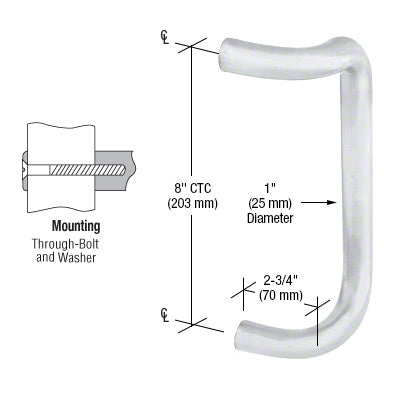 CRL Single Offset Door Pull