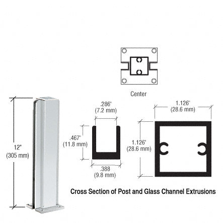 CRL 12" Center Design Series Partition Post
