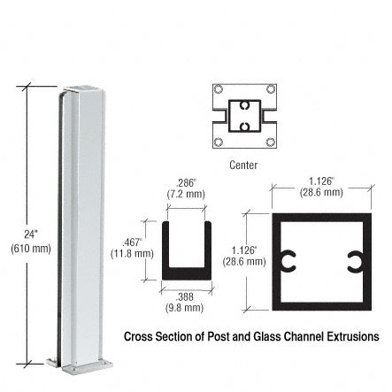 CRL 24" Center Design Series Partition Post