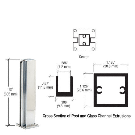 CRL 12" Center Design Series Partition Post