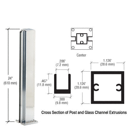 CRL 24" Center Design Series Partition Post