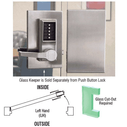 CRL 6" x 10" LH Center Push Button Lock with Housing