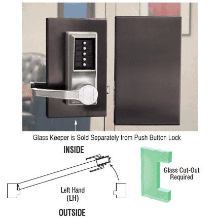 CRL 6" x 10" LH Center Push Button Lock with Housing