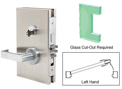 CRL 6" x 10" LH Center Lock With Deadlatch in Entrance Lock Function