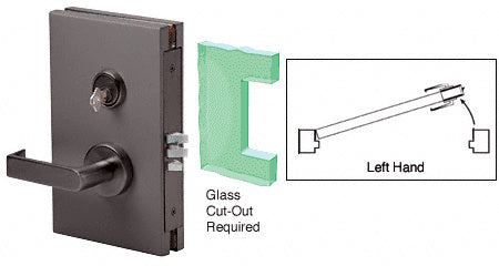 CRL 6" x 10" LH Center Lock with Deadlatch in Class Room Function