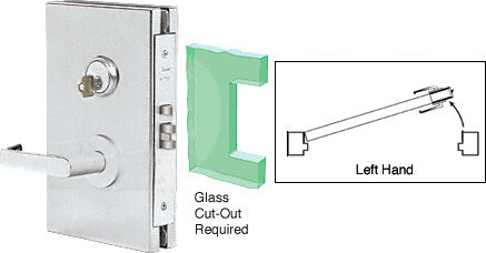 CRL 6" x 10" LH Center Lock With Deadlatch in Storeroom Function