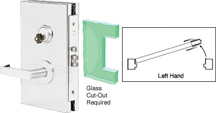 CRL 6" x 10" LH Center Lock With Deadlatch in Storeroom Function