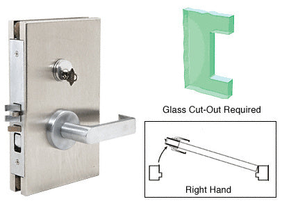 CRL 6" x 10" RH Center Lock with Deadlatch in Office Function