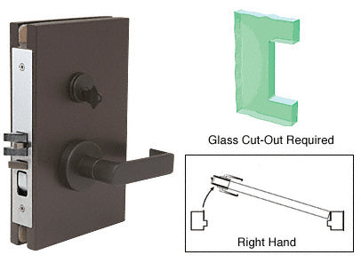 CRL 6" x 10" RH Center Lock with Deadlatch in Office Function