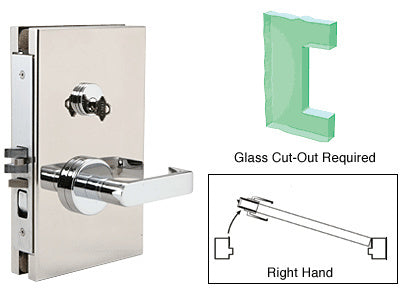 CRL 6" x 10" RH Center Lock with Deadlatch in Office Function