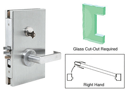 CRL 6" x 10" RH Center Lock with Deadlatch in Office Function