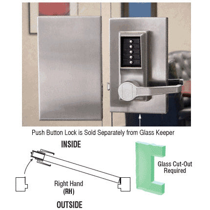 CRL 6" x 10" RH Center Push Button Lock With Housing