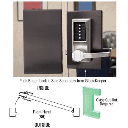 CRL 6" x 10" RH Center Push Button Lock With Housing