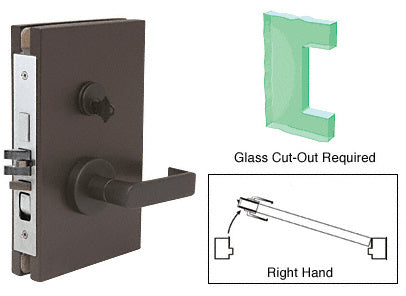 CRL 6" x 10" RH Center Lock With Deadlatch in Entrance Lock Function