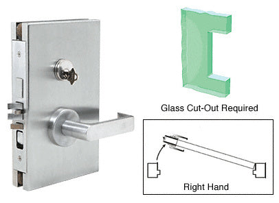 CRL 6" x 10" RH Center Lock With Deadlatch in Entrance Lock Function