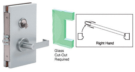 CRL 6" x 10" RH Center Lock with Deadlatch in Class Room Function
