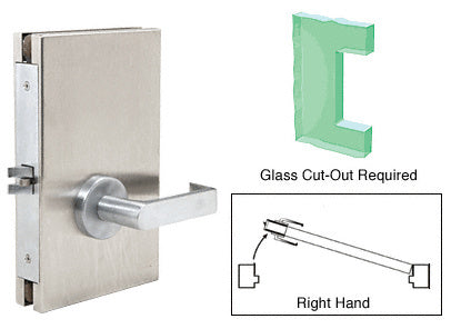 CRL 6" x 10" RH Center Lock With Deadlatch in Passage Lock Function