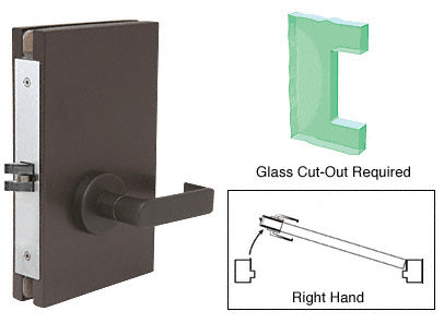 CRL 6" x 10" RH Center Lock With Deadlatch in Passage Lock Function