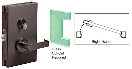 CRL 6" x 10" RH Center Lock With Deadlatch in Storeroom Function