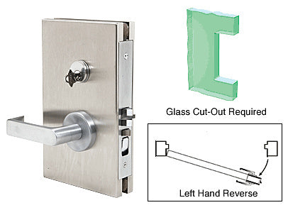 CRL 6" x 10" LHR Center Lock With Deadlatch in Office Function