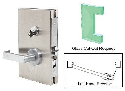 CRL 6" x 10" LHR Center Lock With Deadlatch in Entrance Lock Function