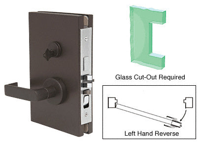 CRL 6" x 10" LHR Center Lock With Deadlatch in Entrance Lock Function