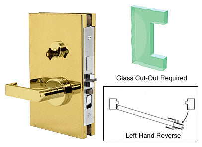 CRL 6" x 10" LHR Center Lock With Deadlatch in Entrance Lock Function