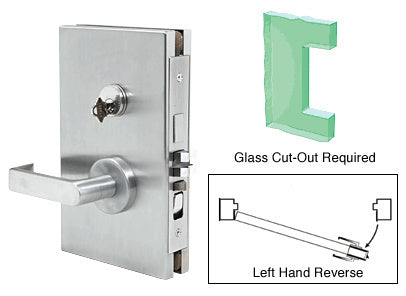 CRL 6" x 10" LHR Center Lock With Deadlatch in Entrance Lock Function