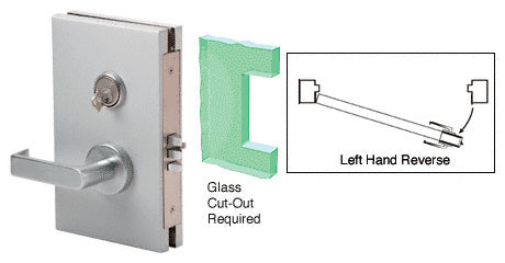CRL 6" x 10" LHR Center Lock With Deadlatch in Class Room Function