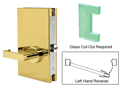 CRL 6" x 10" LHR Center Lock with Deadlatch in Passage Lock Function