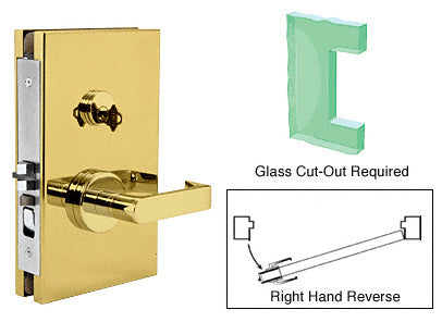 CRL 6" x 10" RHR Center Lock With Deadlatch in Office Function