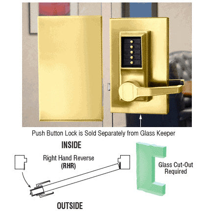 CRL 6" x 10" RHR Center Push Button Lock With Housing