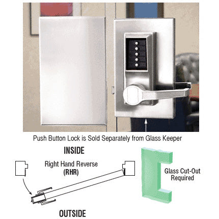 CRL 6" x 10" RHR Center Push Button Lock With Housing