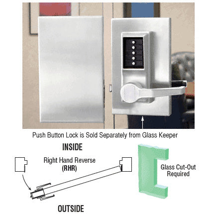 CRL 6" x 10" RHR Center Push Button Lock With Housing