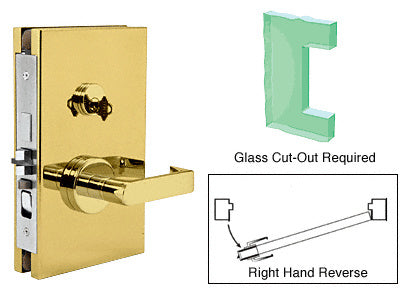 CRL 6" x 10" RHR Center Lock With Deadlatch in Entrance Lock Function
