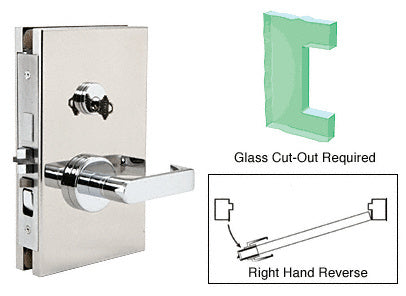 CRL 6" x 10" RHR Center Lock With Deadlatch in Entrance Lock Function