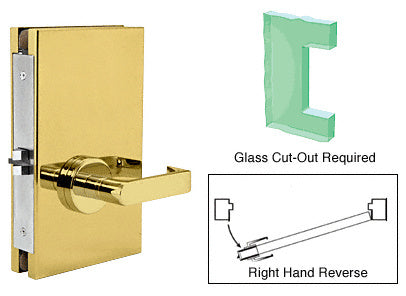 CRL 6" x 10" RHR Center Lock With Deadlatch in Passage Lock Function