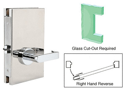 CRL 6" x 10" RHR Center Lock With Deadlatch in Passage Lock Function
