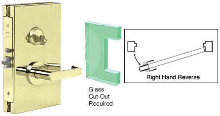 CRL 6" x 10" RHR Center Lock With Deadlatch in Storeroom Function