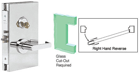 CRL 6" x 10" RHR Center Lock With Deadlatch in Storeroom Function