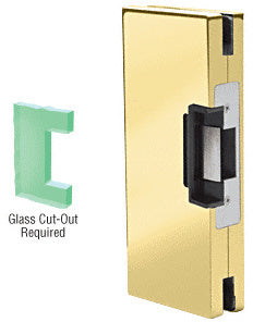 CRL 4" x 10" LH/RHR Custom Center Lock Glass Keeper with Deadlatch Electric Strike