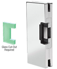 CRL 4" x 10" LH/RHR Custom Center Lock Glass Keeper with Deadlatch Electric Strike