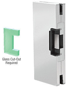 CRL 4" x 10" LH/RHR Custom Center Lock Glass Keeper with Deadlatch Electric Strike
