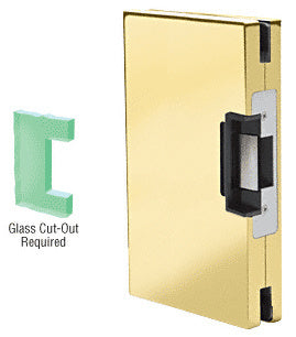CRL 6" x 10" LH/RHR Custom Center Lock Glass Keeper With Deadlatch Electric Strike