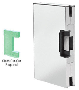 CRL 6" x 10" LH/RHR Custom Center Lock Glass Keeper With Deadlatch Electric Strike