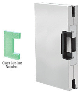 CRL 6" x 10" LH/RHR Custom Center Lock Glass Keeper With Deadlatch Electric Strike